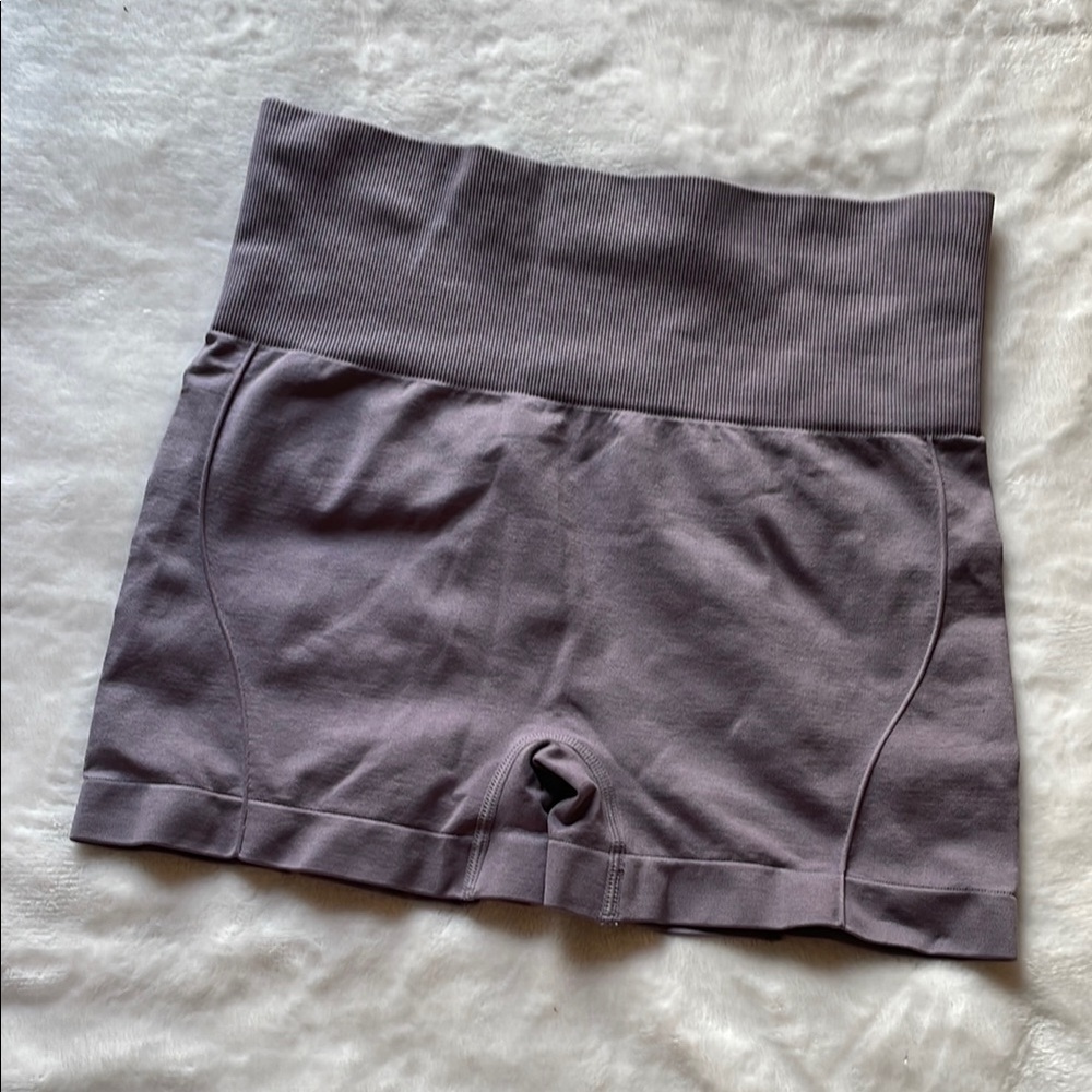 High-Waisted Purple Bike Shorts